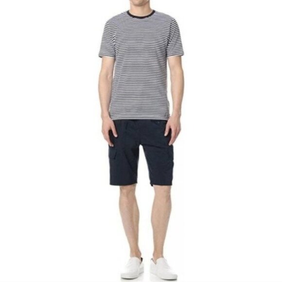 VINCE Drawstring Utility Cotton Blend Shorts in Coastal Blue NWT - Picture 2 of 5